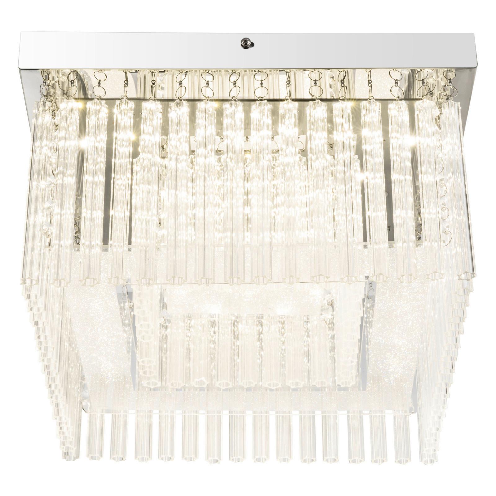 Led Stropna Svjetiljka Vince - boje kroma, Basics, staklo/metal (36/36/21.5cm) - Globo
