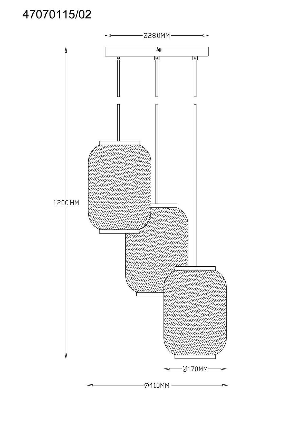 LAMPA WISZĄCA MONIQUE - kolor naturalny/czarny, Trend, materiały naturalne/metal (41/120cm) - Novel