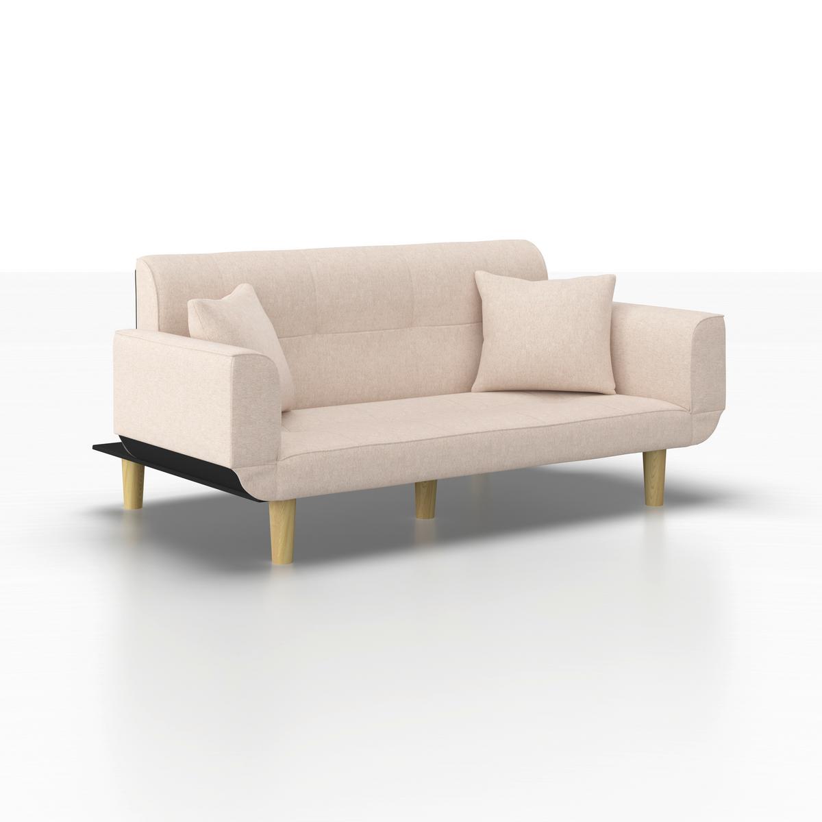 Canapea extensibila MIRIAM - bej, Modern, lemn/textil (176/71/85cm) - Bessagi Home