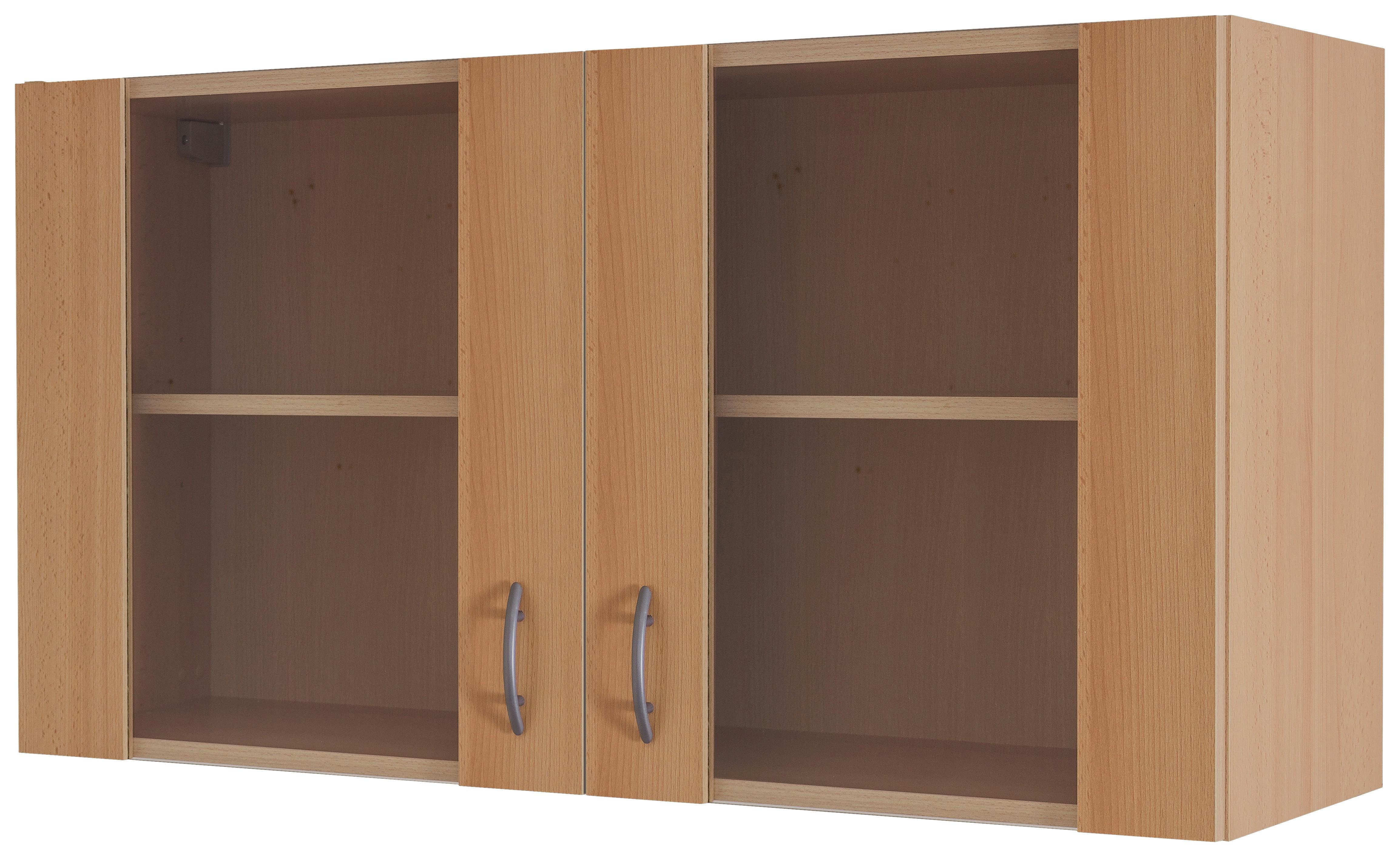 Küchenoberschrank in Buchefarbe 'Nano' - Edelstahlfarben/Buchefarben, MODERN, Holzwerkstoff/Kunststoff (100/54/32cm) - FlexWell