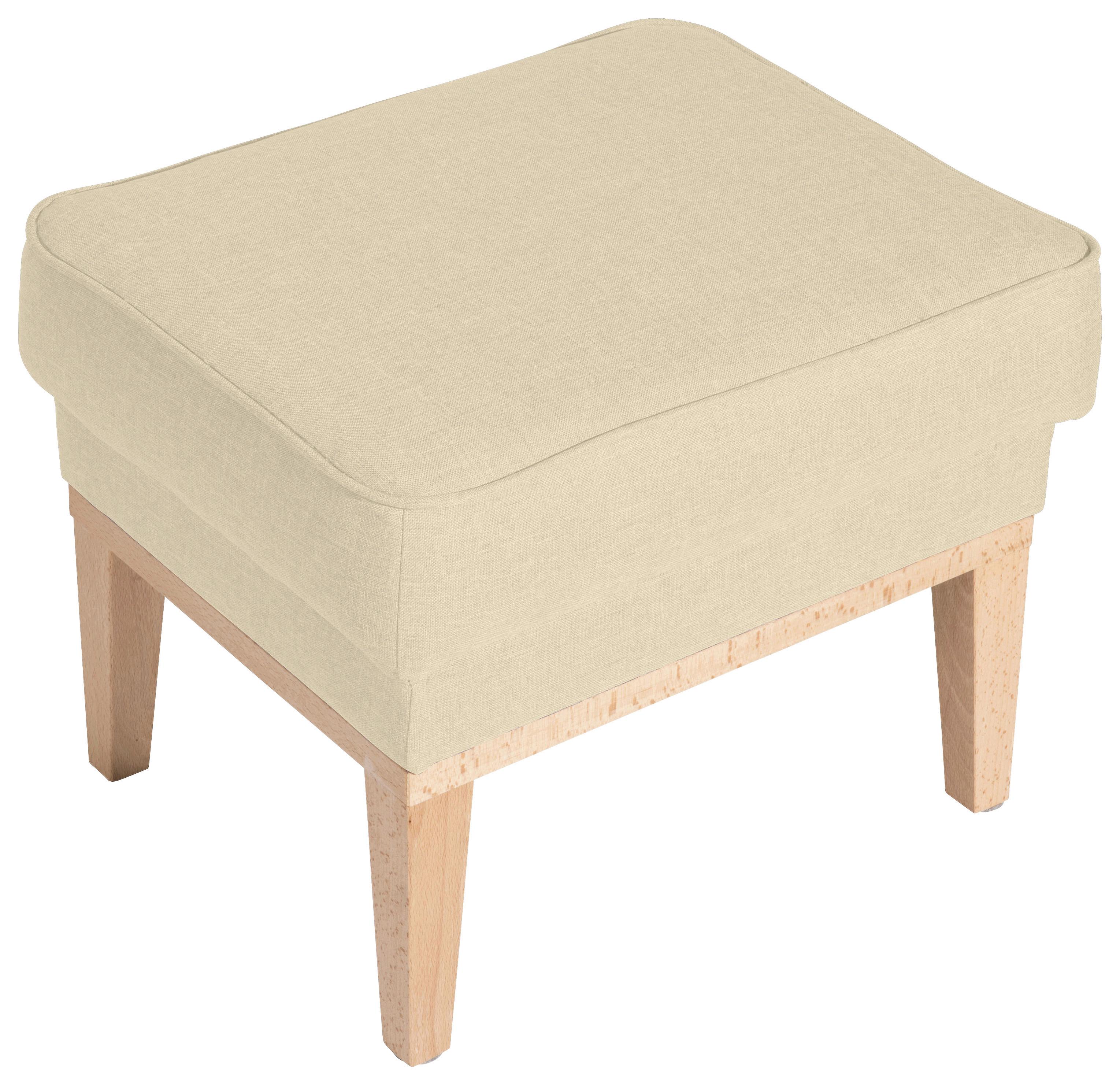 HOCKER ANGELO - Beige/Naturfarben, KONVENTIONELL, Holz/Textil (50/41/41cm) - Max Winzer