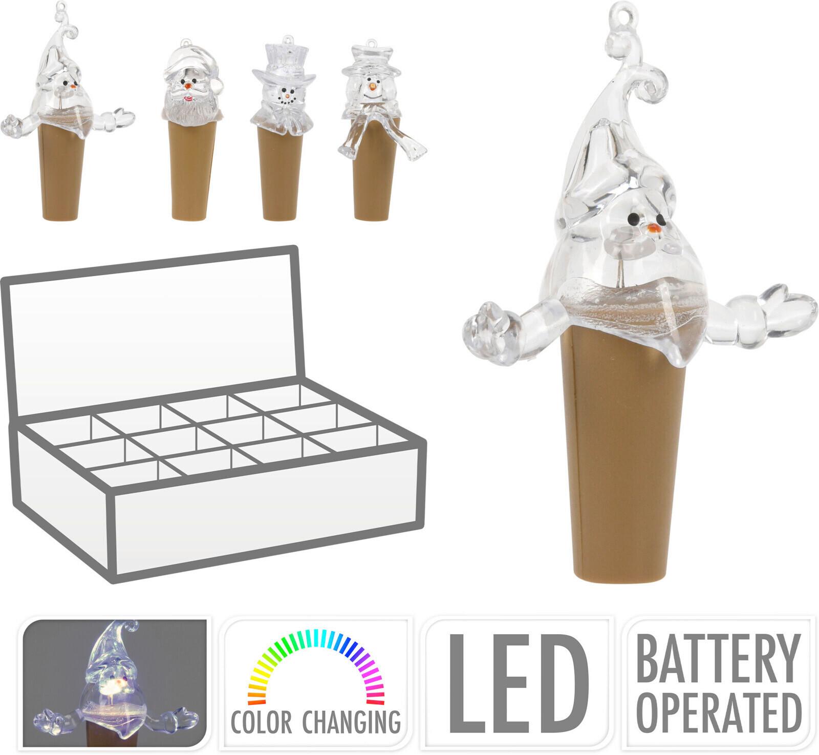 LED-es Üvegzáró 4 Féle Minta - Basics, műanyag (4/4/8cm)