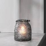 Windlicht Finja Ø/h ca. 14,3/16 cm - Dunkelgrau, MODERN, Glas (14,3/16cm) - Mömax modern living