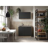 Majhna Kuhinja Z Aparati Merle, 100cm - srebrne barve/črna, Basics, kovina/leseni material (100cm) - Respekta