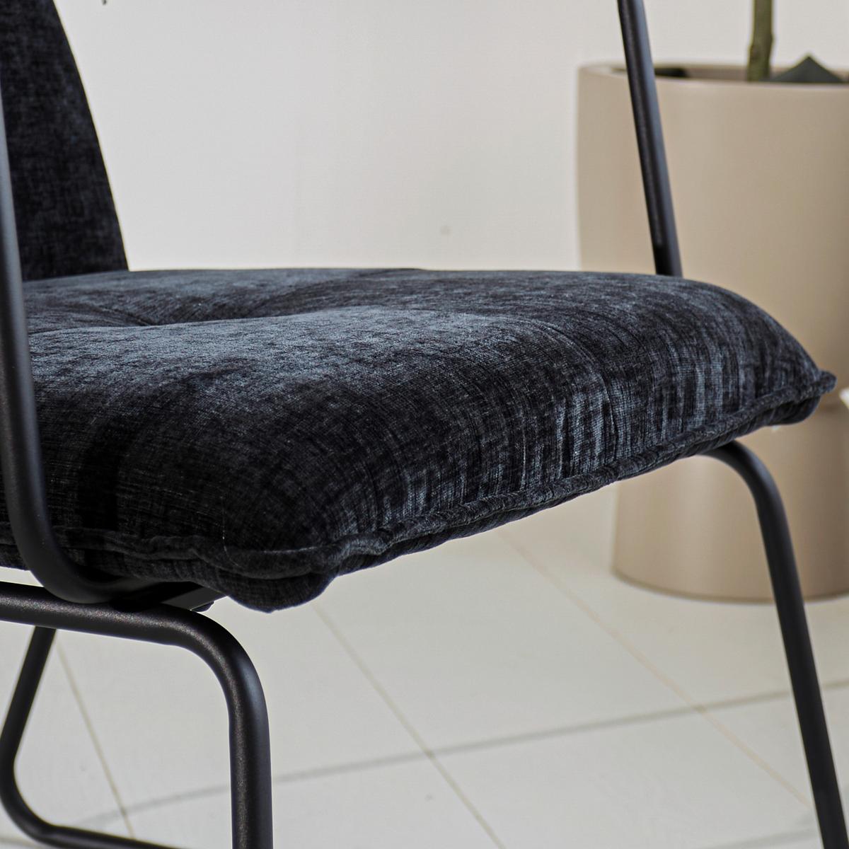 Naslanjač Bilbao, Črna - črna, Moderno, kovina/tekstil (65/80/68cm) - MID.YOU