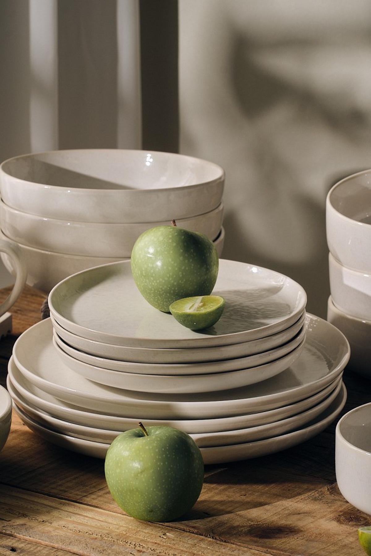 SERWIS OBIADOWO-ŚNIADANIOWY MARBELLA - beżowy, Trend, ceramika - Novel