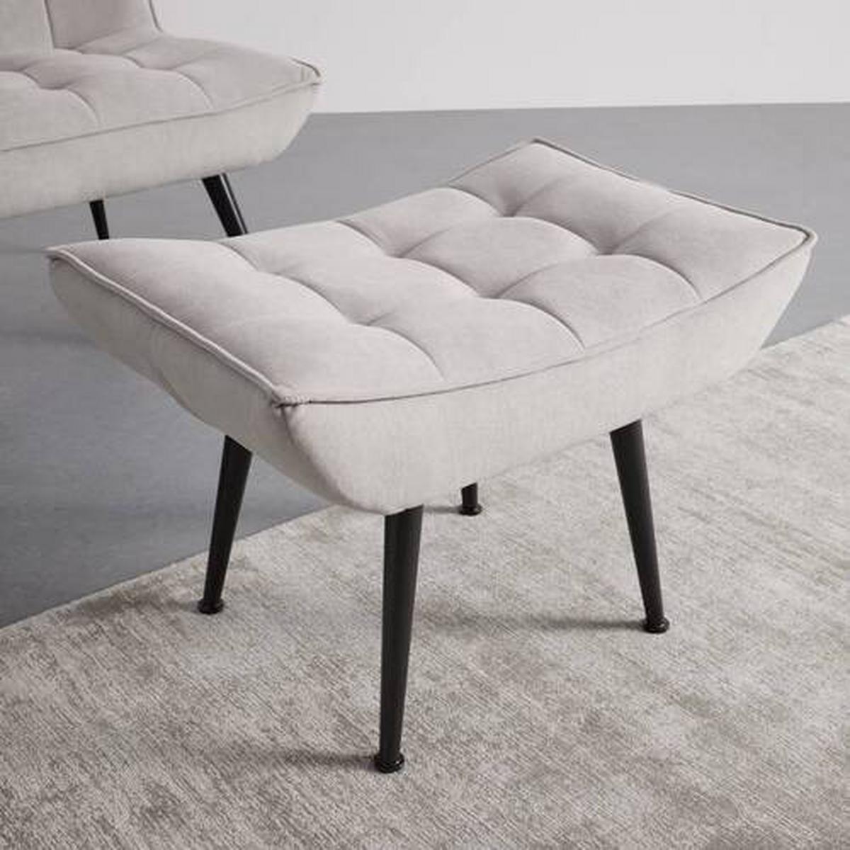 Relaks Fotelja Toma - svijetlo siva/crna, Moderno, drvo/metal (68/95/66cm) - Bessagi Home
