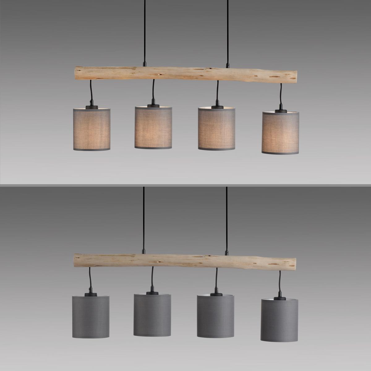 LAMPA ZWIESZANA 15783-29 TRIBU - czarny/taupe, Natur, tworzywo sztuczne/metal (82,5/13,5/60-120cm) - Just Light