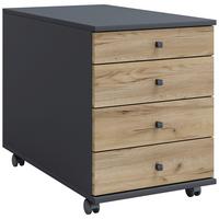 ROLLCONTAINER LONA MAXI - Honigeiche/Anthrazit, Design, Holzwerkstoff/Kunststoff (42/57/75cm) - MID.YOU