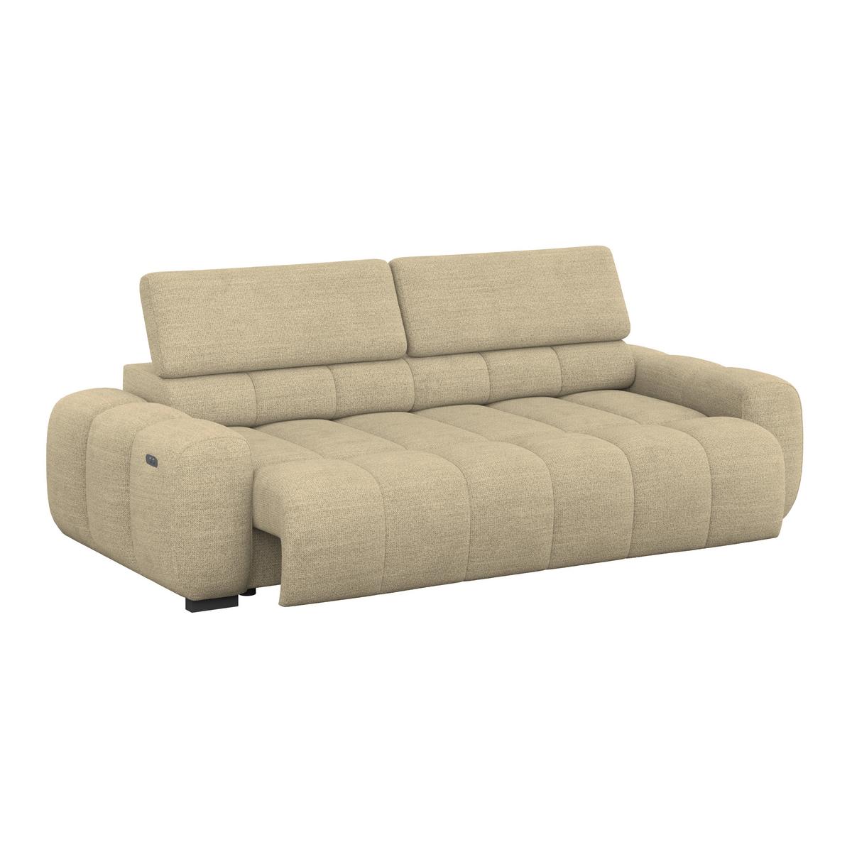 Velika Sofa Bull - bež/crna, Trend, tekstil/plastika (248/77-97/108cm) - Luca Bessoni