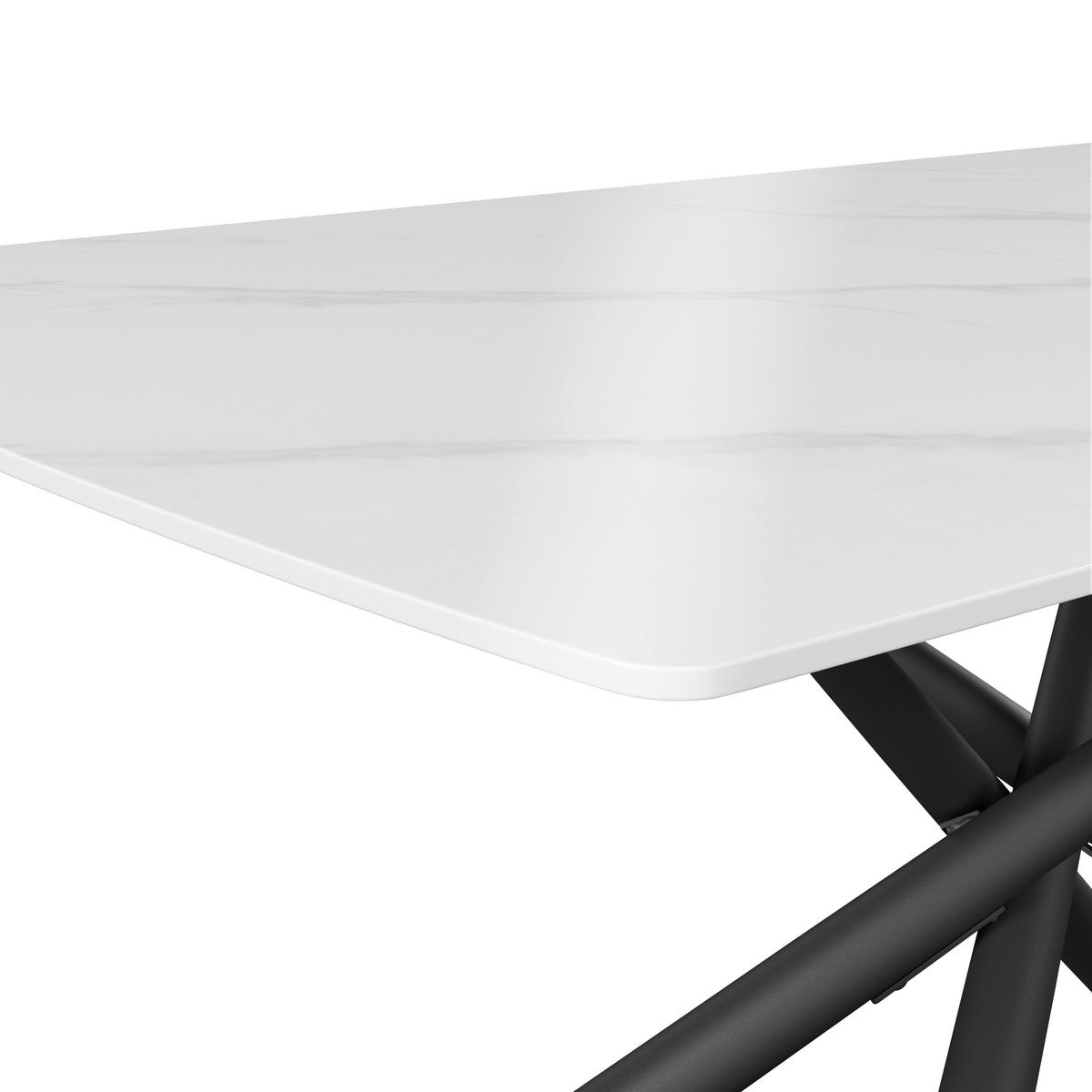 Jedilna Miza Mailand 140, Keramika - črna/bela, Moderno, kovina/keramika (140/75/90cm)