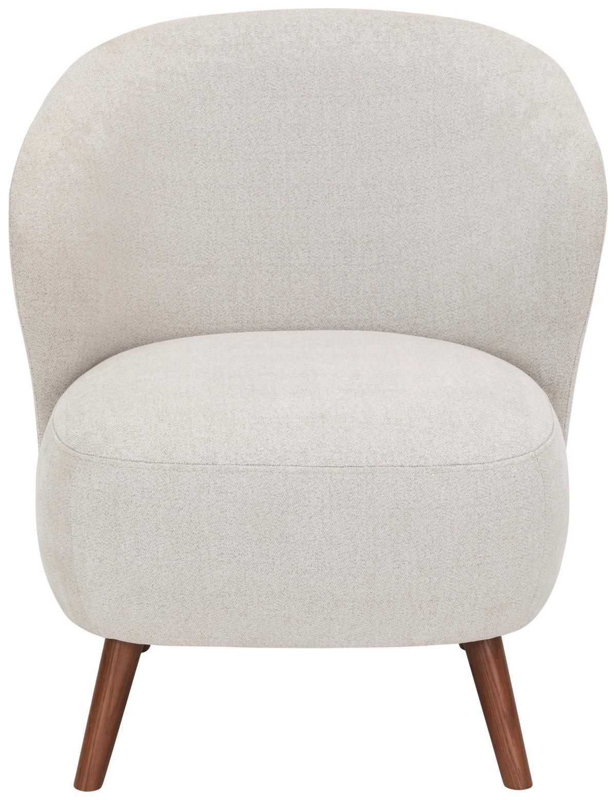 FOTEL KELIDA - kremowy/kolor orzecha włoskiego, Design, tkanina/drewno (66/78/69cm) - MID.YOU
