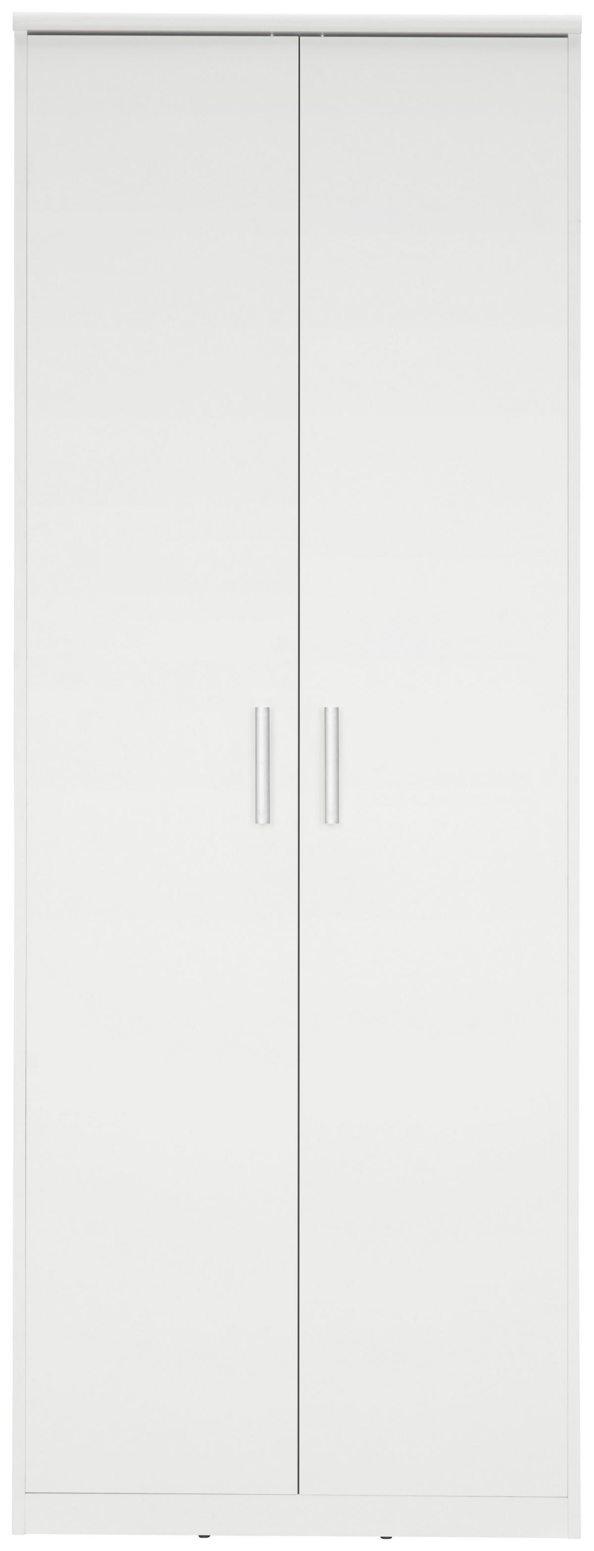 SZAFKA UNIWERSALNA EASY - kolor srebrny/biały, Basics, materiał drewnopochodny/tworzywo sztuczne (72/194/36cm) - Xora