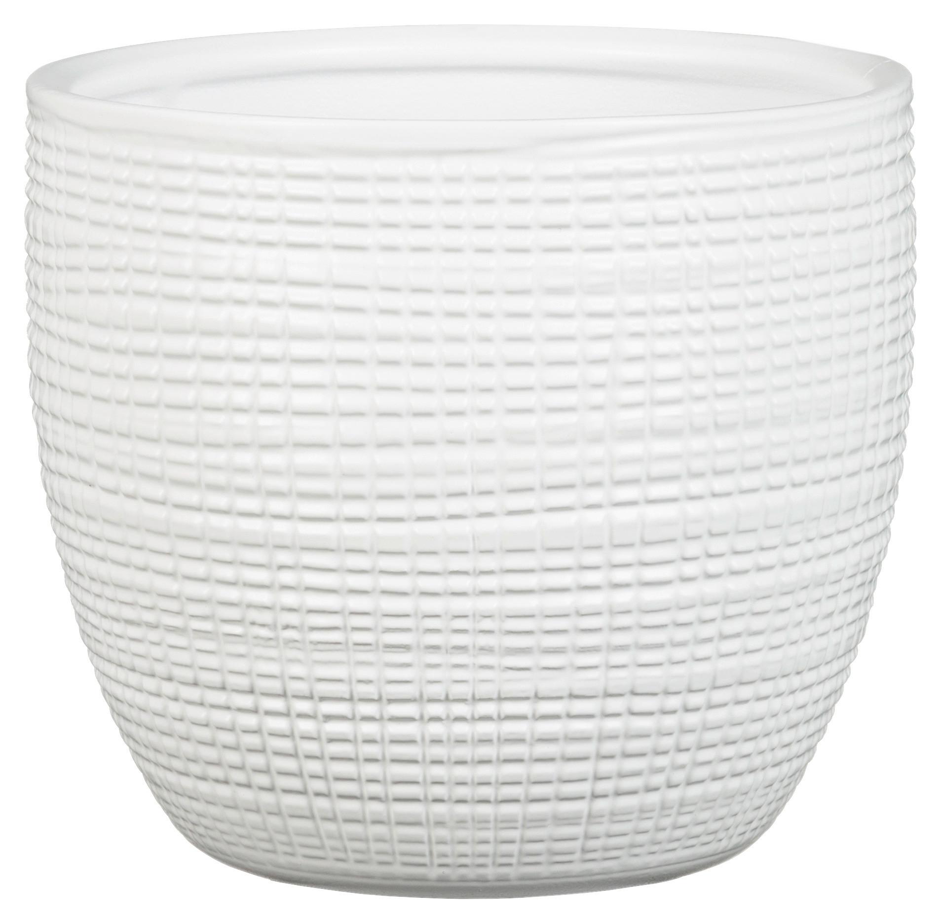 Kaspó Átm.: Kb. 19cm - fehér, kerámia (19cm)