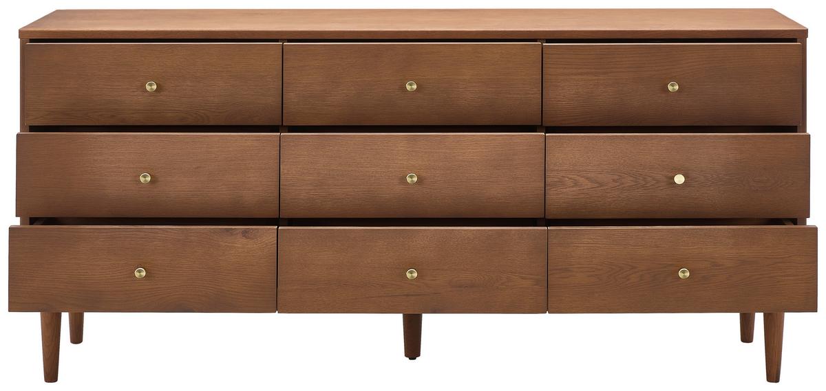 KOMODA SZEROKA SIDEBOARD - kolor orzecha włoskiego/kolor złoty, Lifestyle, materiał drewnopochodny/metal (148/74/40cm) - MID.YOU