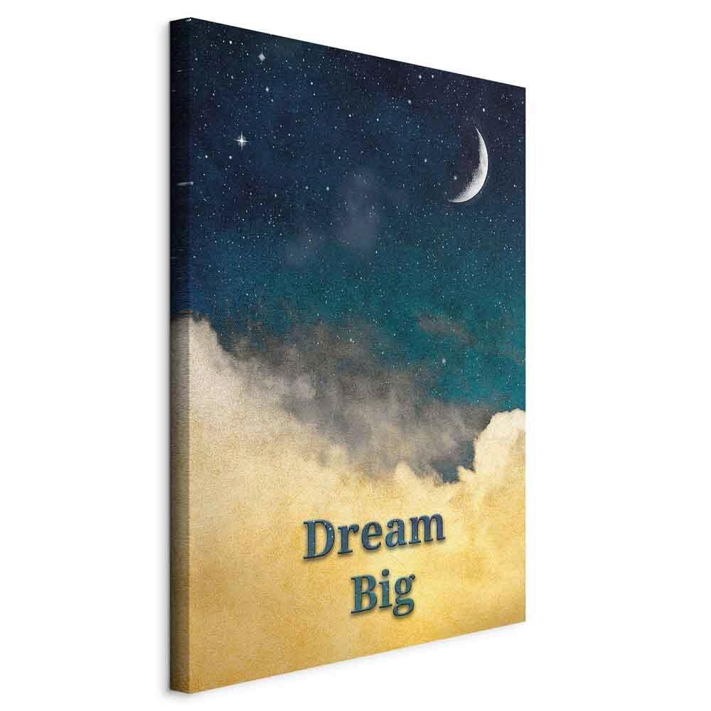 Slika Na Platnu At Dusk - peščene barve/temno modra, Basics, tekstil/les (80/120/1,2cm) - artgeist