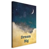 Slika Na Platnu At Dusk - peščene barve/temno modra, Basics, tekstil/les (80/120/1,2cm) - artgeist