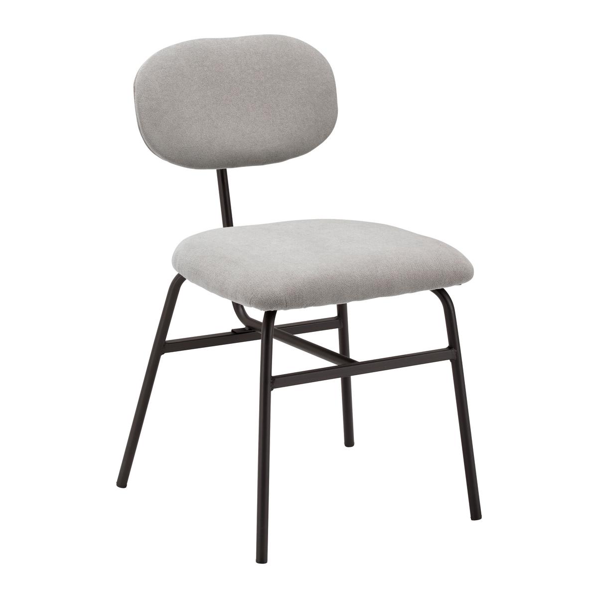 ZESTAW KRZESEŁ PINO - jasnoszary/czarny, Modern, metal/tkanina (46/80/55cm) - Bessagi Home