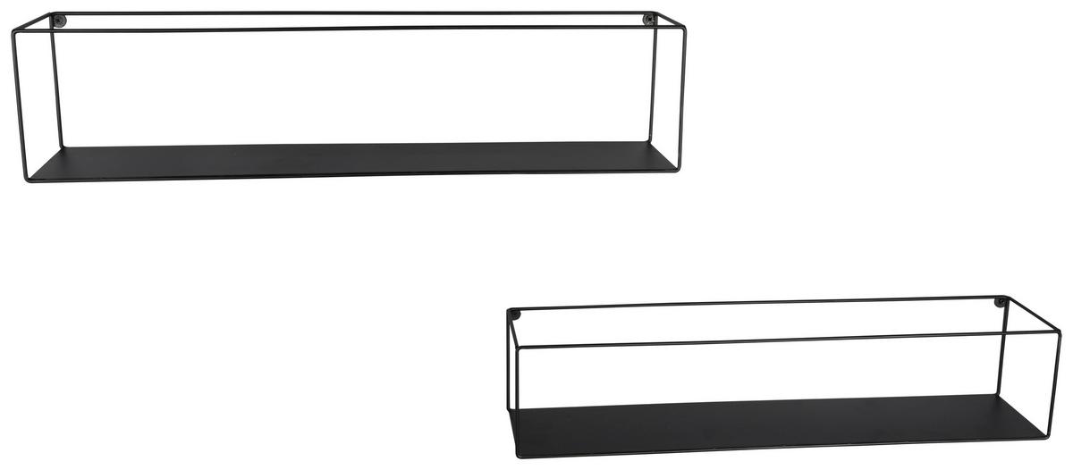 Wandregalset in Schwarz - Schwarz, MODERN, Metall (65/60/15/13/15/13cm) - Mömax