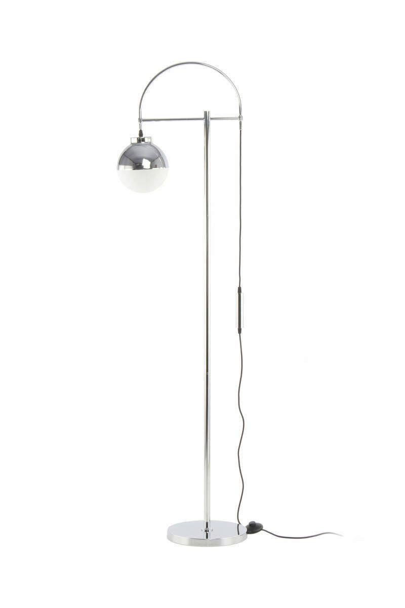 Stehleuchte Qob9h-Siv - Weiss/Silberfarben, Design, Glas/Metall (44/160/44cm) - Kayoom