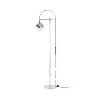 Stehleuchte Qob9h-Siv - Weiss/Silberfarben, Design, Glas/Metall (44/160/44cm) - Kayoom