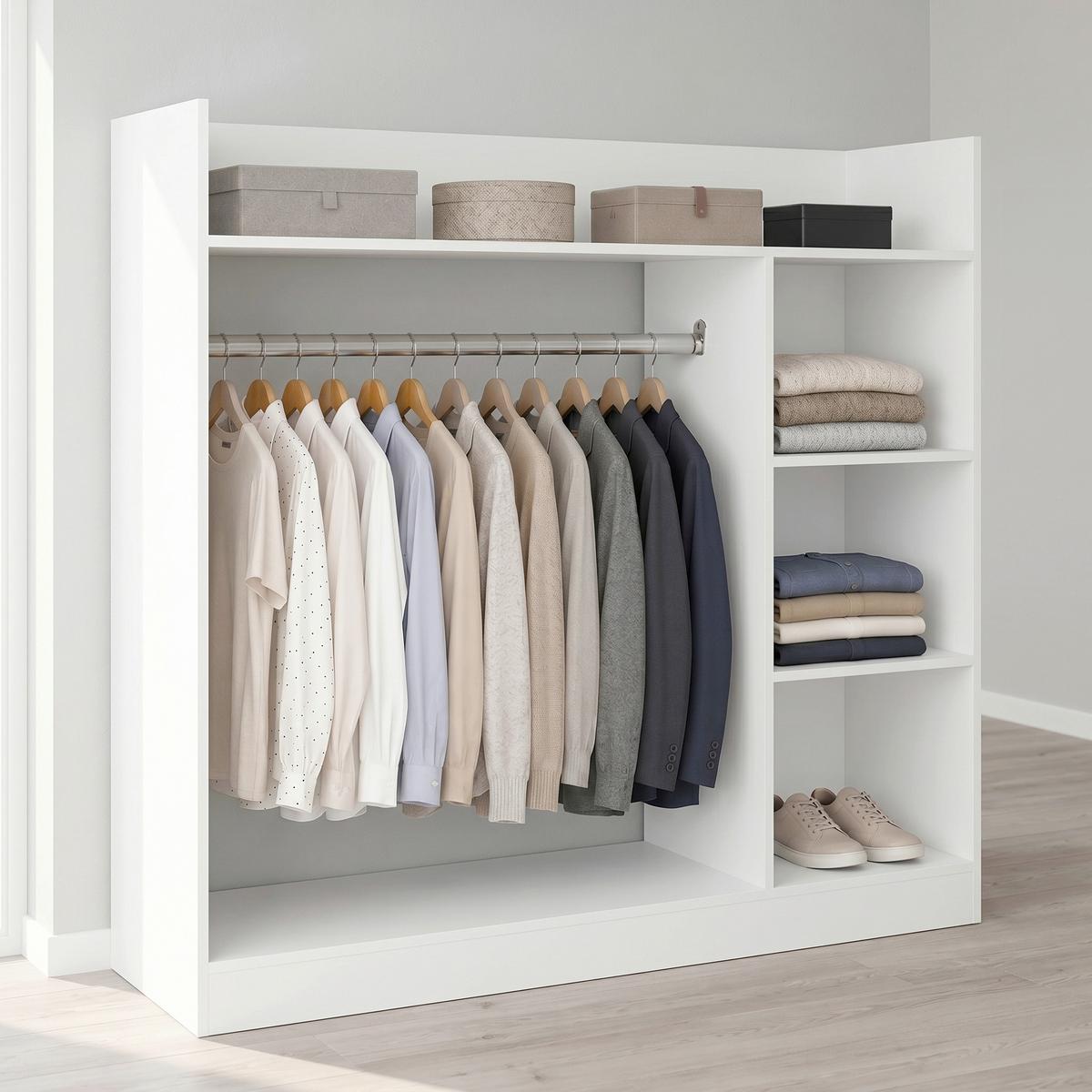 Offener Kleiderschrank Palosa "m" - Weiss, Modern, Holzwerkstoff/Metall (118/115/35cm) - Livetastic