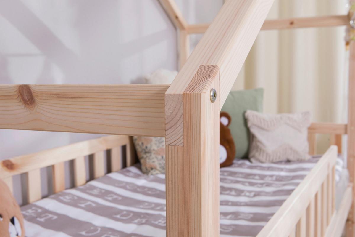 Hausbett Lou ca. 100x200 cm Holz - Naturfarben/Weiß, MODERN, Holz/Textil (100/200cm) - MID.YOU