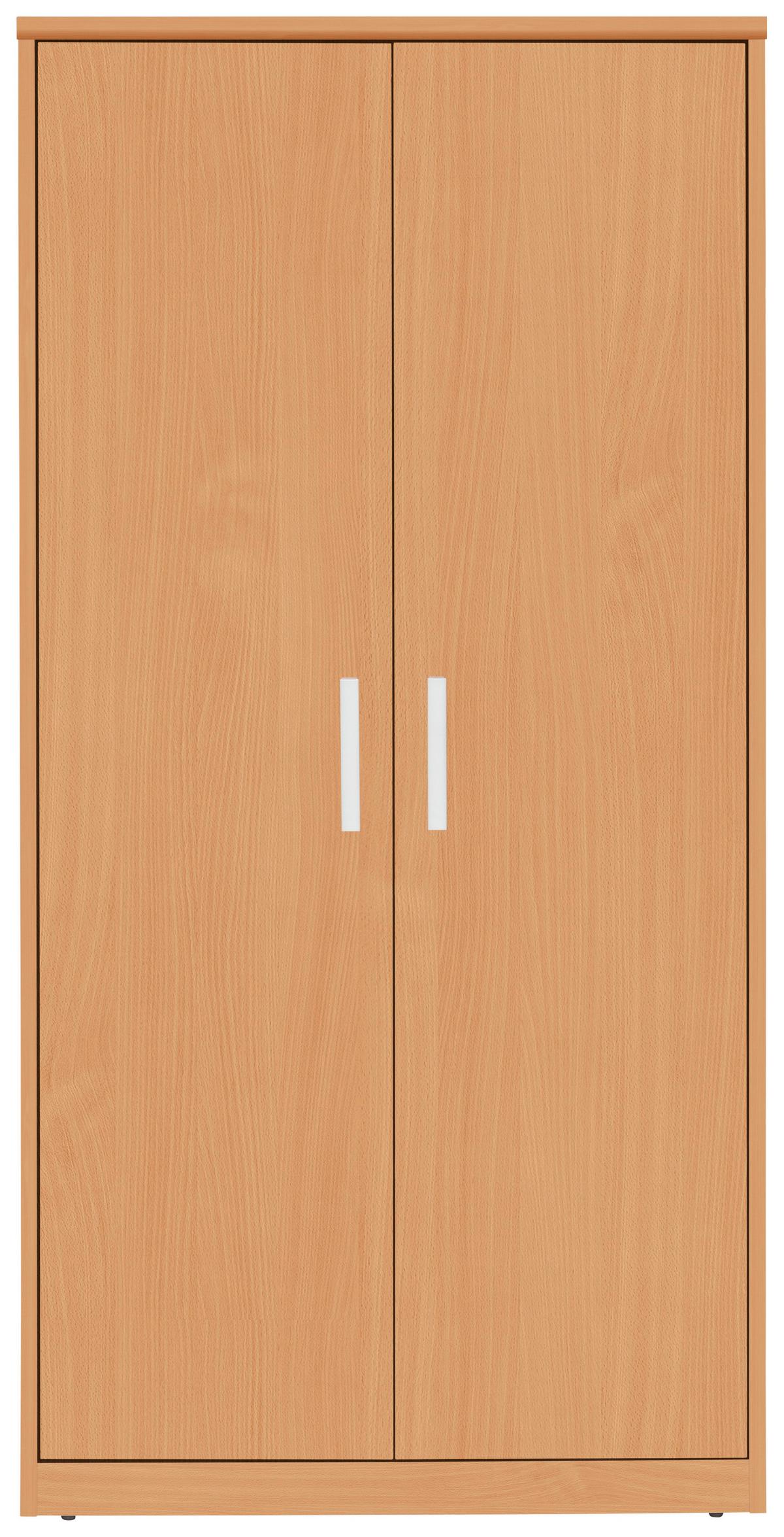 KOMODA EASY - kolor bukowy/kolor srebrny, Basics, materiał drewnopochodny/tworzywo sztuczne (72/148/36cm) - Xora