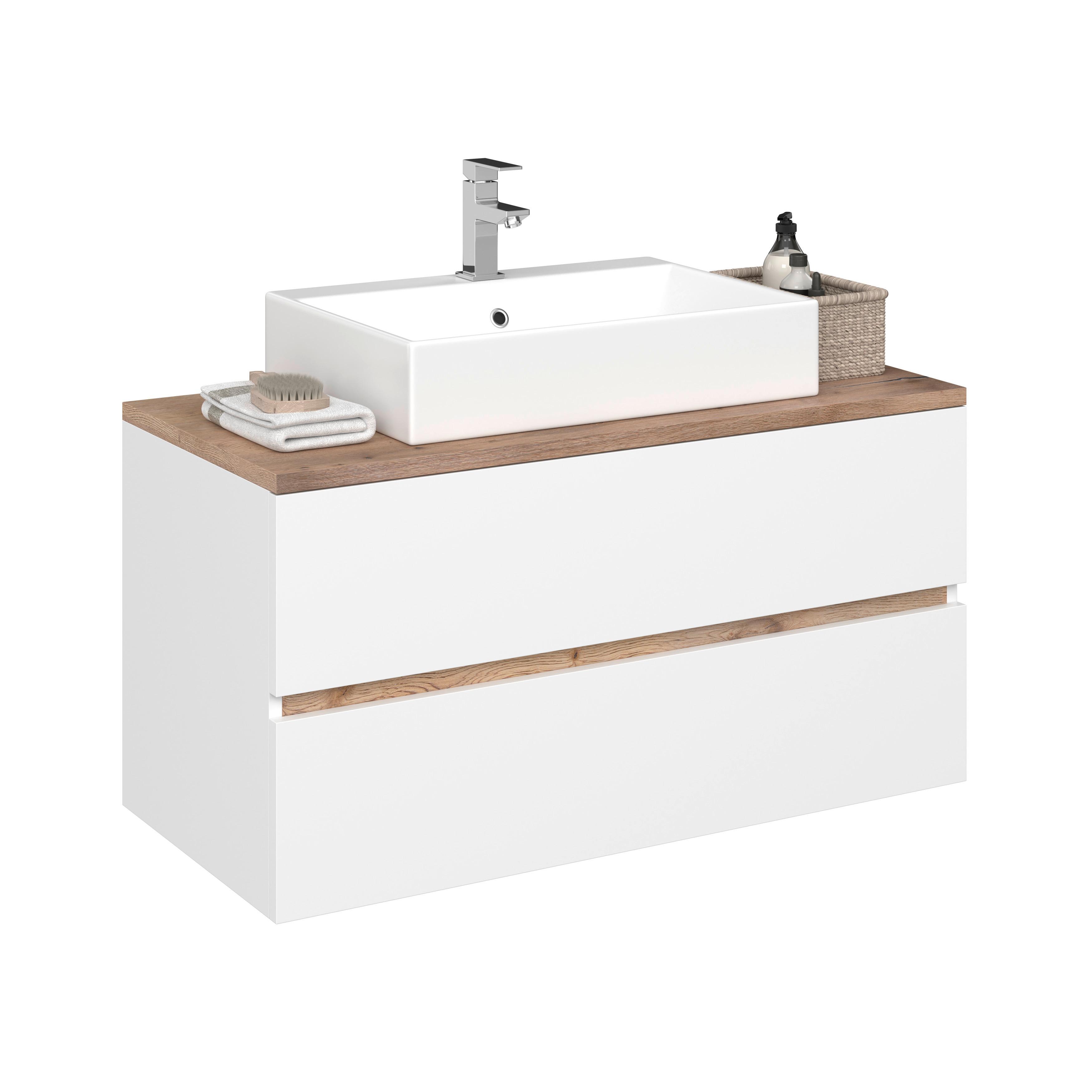 Donji Element Za Umivaonik Marbella,bela 100/64,5/47 Cm - bela, Moderno, pločasti materijal/keramika (100/64,5/47cm) - Premium Living