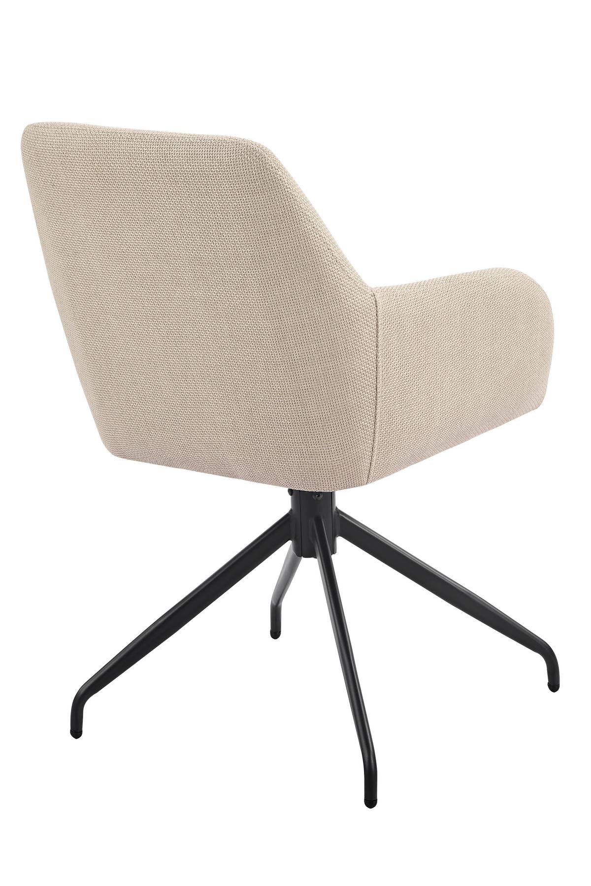 ARMLEHNSTUHL-SET TRIEST S 2ER-SET - Beige/Schwarz, MODERN, Textil/Metall (56/83/60cm) - MID.YOU