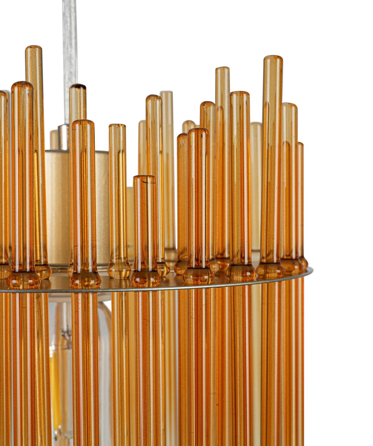 Hängeleuchte Stab Bernsteinfarben max. 40 Watt - Champagner/Transparent, MODERN, Glas/Kunststoff (20/20/150cm)