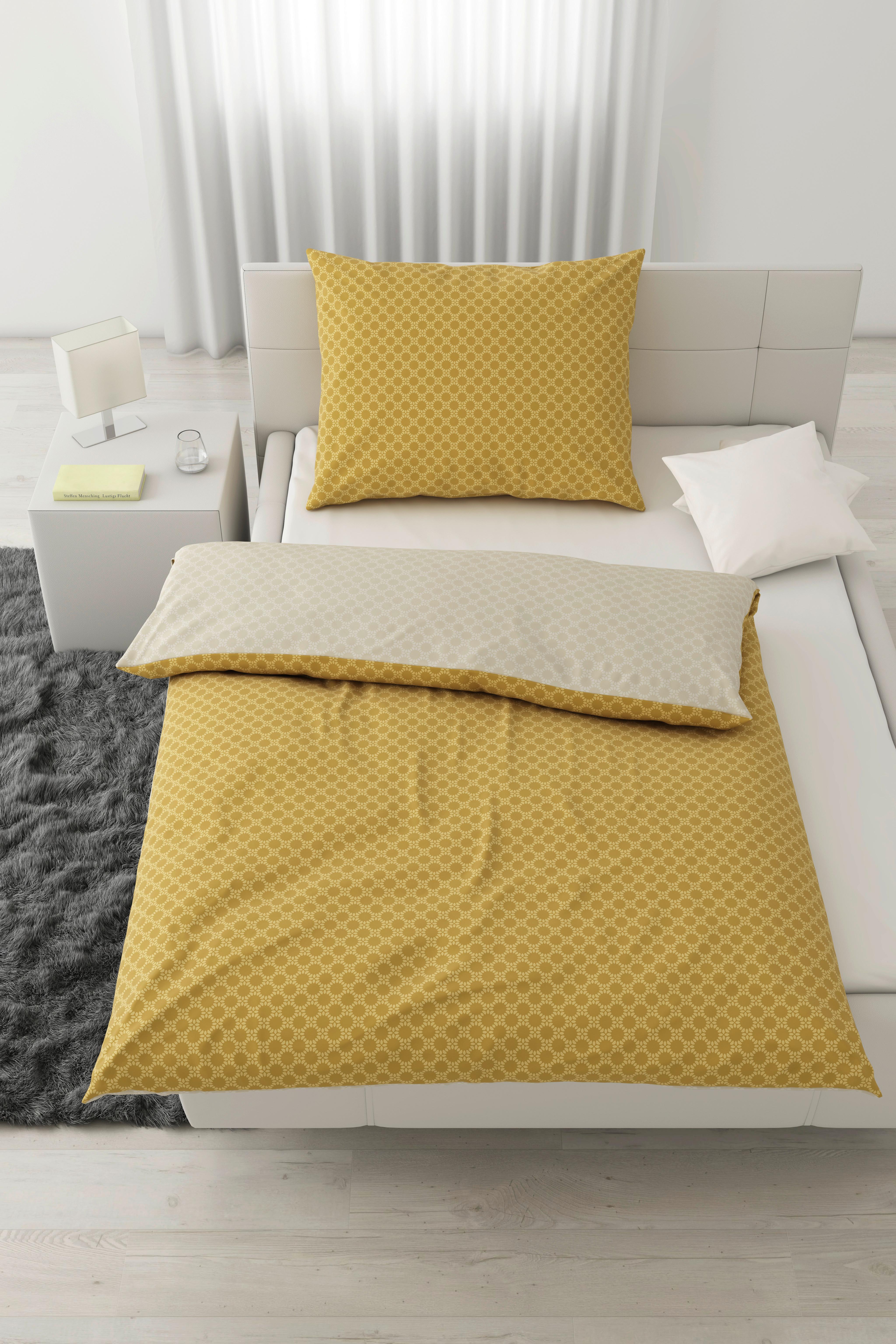 Ágyneműhuzat-garnitúra Mici - sárga/natúr, Konventionell, textil (140/200cm) - Modern Living