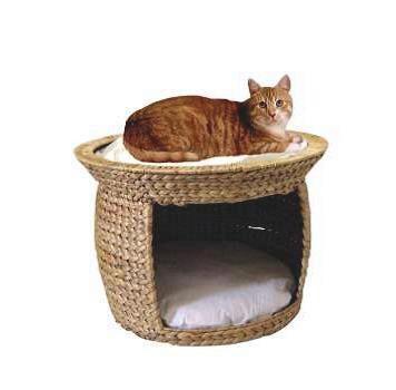 Tierhaus in Natur Korbturm ca. 53x37 cm - Beige/Braun, Basics, Naturmaterialien (53/37cm)