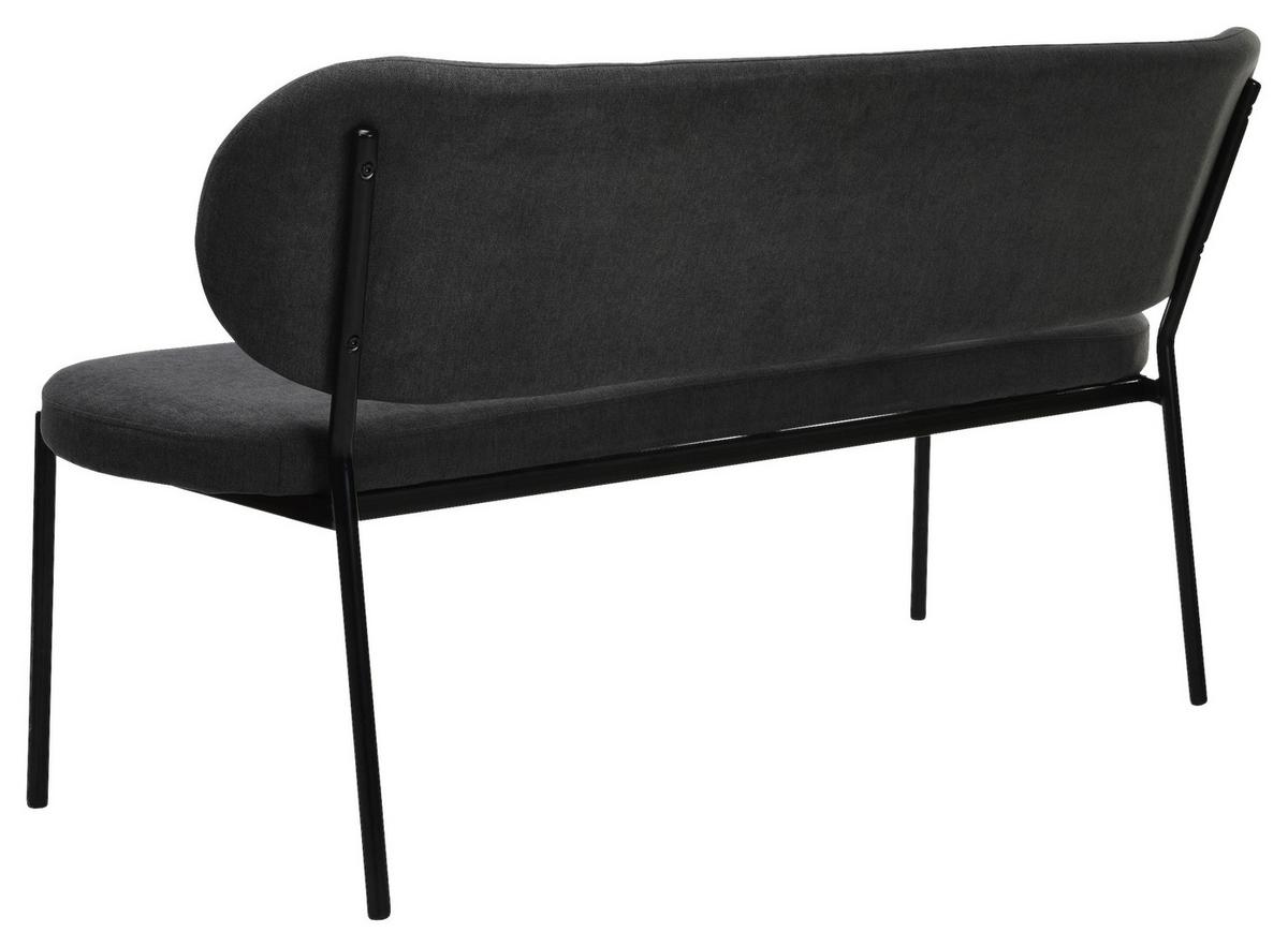 Sitzbank Jersey Schwarz/Dunkelgrau - Dunkelgrau/Schwarz, Design, Textil/Metall (160/82/62cm) - MID.YOU