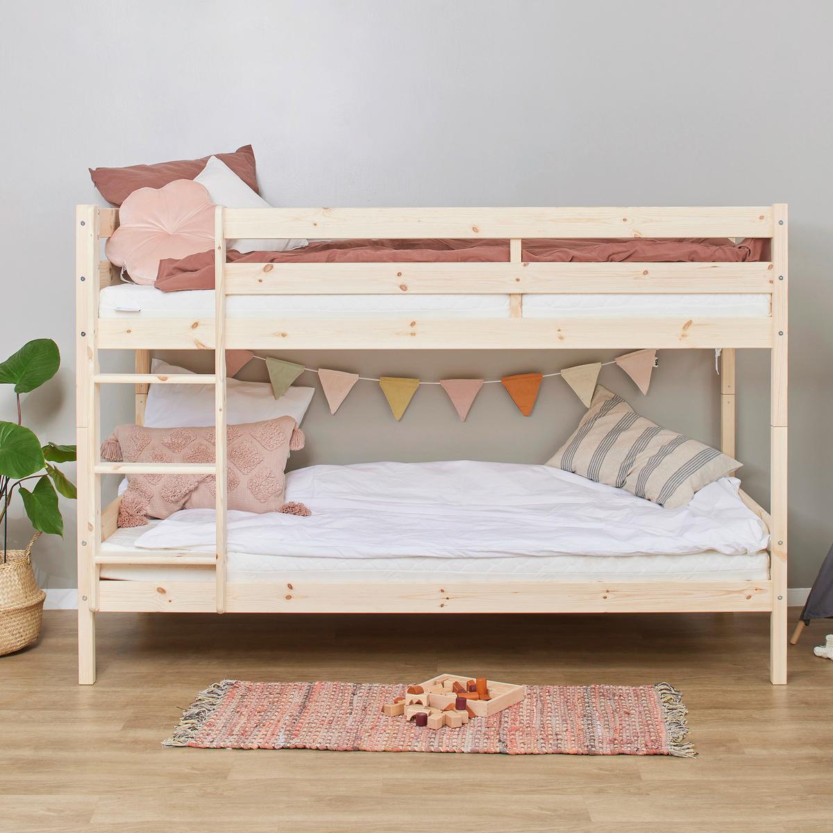 Etagenbett ECO COMFORT Naturarben Echtholz vollmassiv - Naturfarben, MODERN, Holz (90/200cm) - MID.YOU