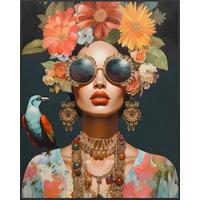 Leinwandbild Hippie Multicolor ca. 82,6x102,6cm - Multicolor/Schwarz, Modern, Holzwerkstoff/Kunststoff (82,6/102,6/3,8cm) - Mömax