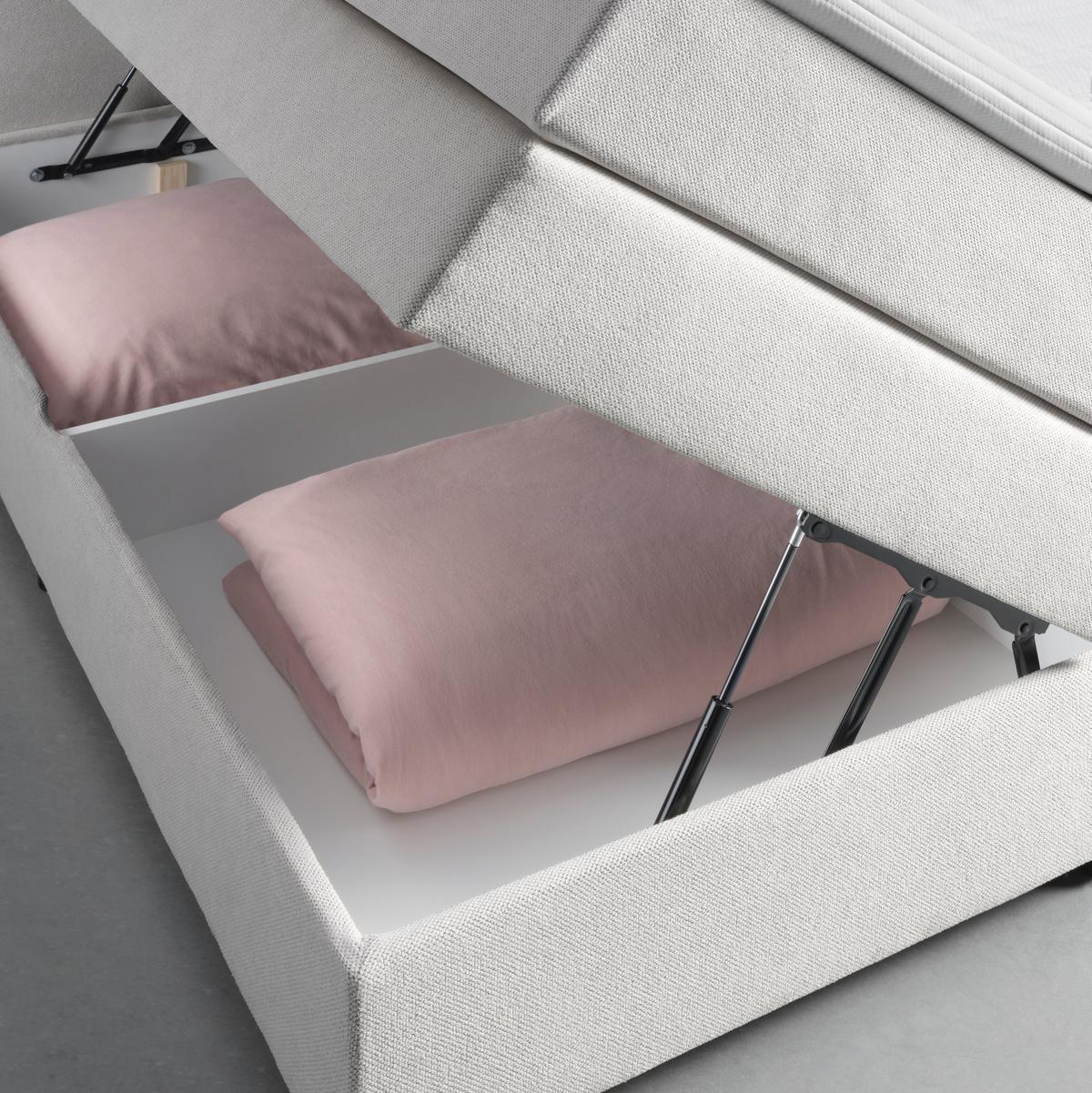 lit boxspring in Grau ca. 160x200cm - gris/couleur zinc, Konventionell, textile/bois (160/200cm) - Premium Living