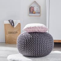 PUF BERGEN - szary, Trend, tkanina (55/55/35cm) - Linea Natura