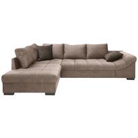 Wohnlandschaft Alvito Hellbraun Velours - Hellbraun/Dunkelbraun, MODERN, Holz/Textil (202/298cm) - MID.YOU