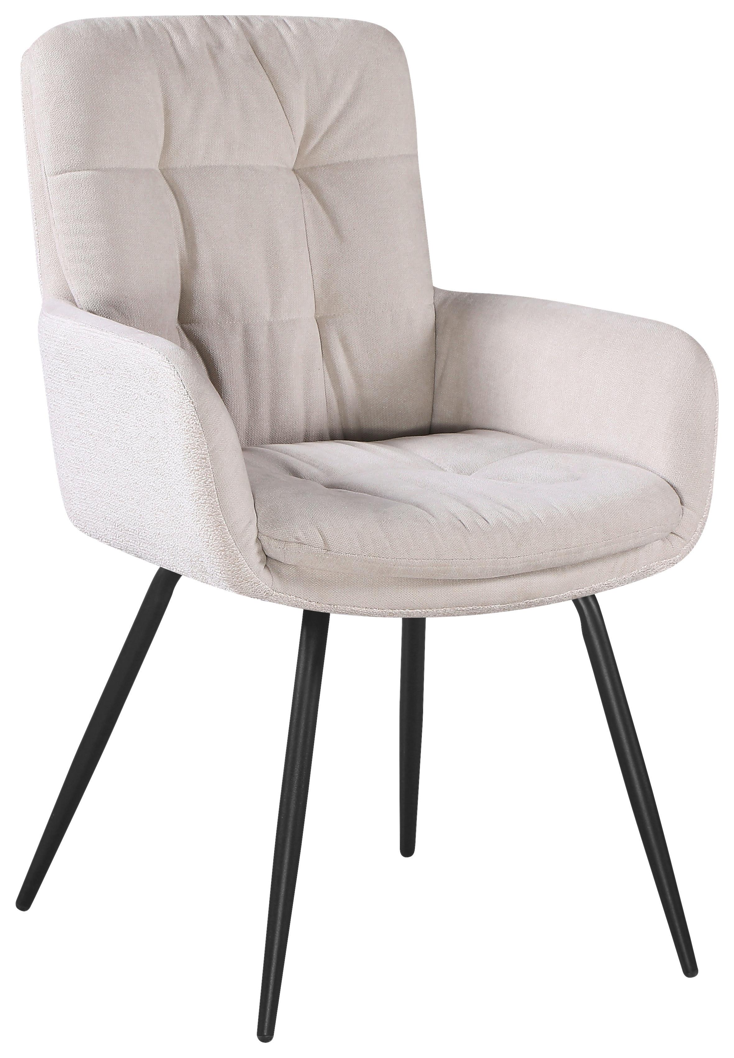Armlehnstuhl Nova Beige/Schwarz - Beige/Schwarz, MODERN, Textil/Metall (61/89/67cm) - Premium Living
