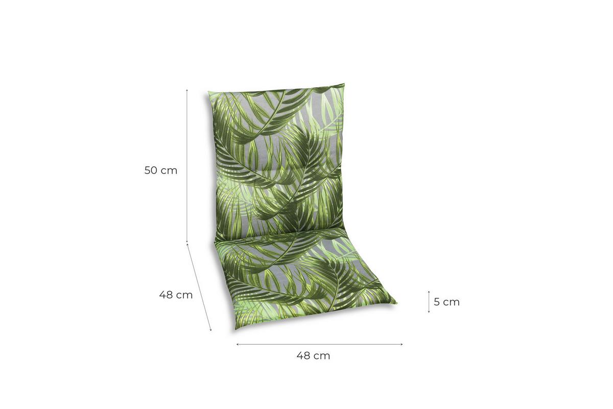 Sesselauflagenset Palmy Grau/Grün, 6-teilig - Grau/Grün, KONVENTIONELL, Textil (48/5/98cm)