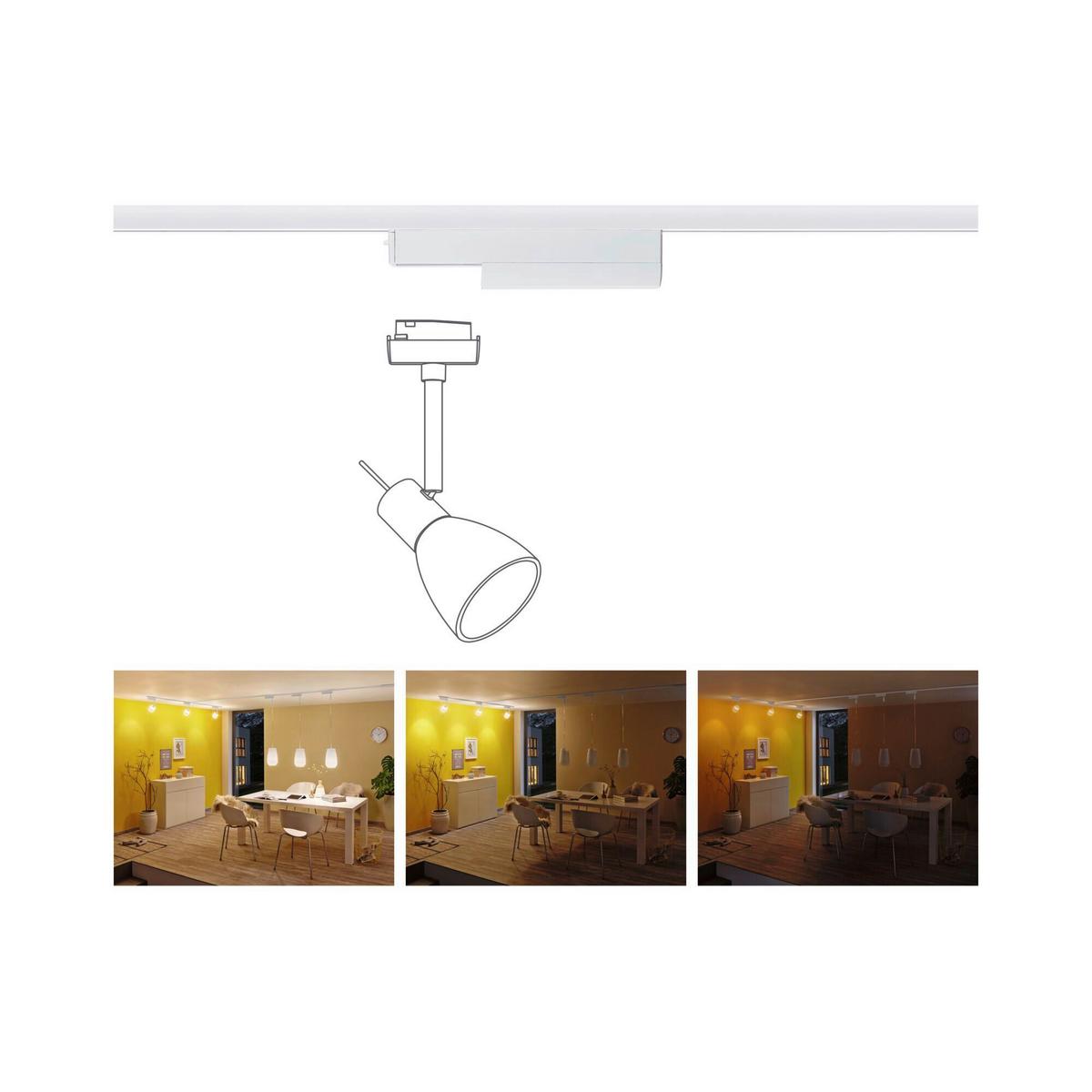 Schienensystem-Adapter Urail Zigbee Weiß ca. 16,6cm - Weiß, Basics, Kunststoff (16,6/5,0cm) - Paulmann