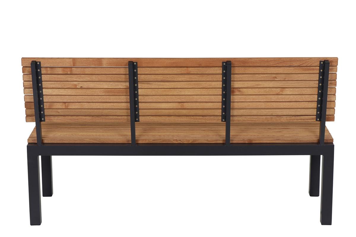 GARTENBANK N86393 - Anthrazit/Robinienfarben, KONVENTIONELL, Holz/Metall (146/84/57,5cm) - Siena Garden