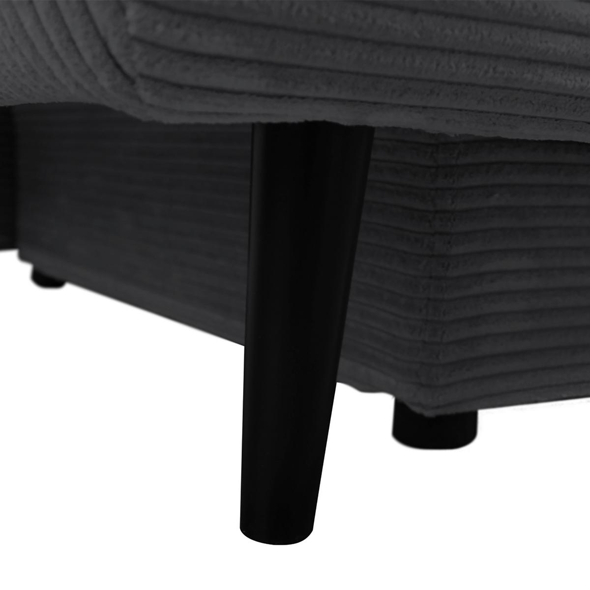 Trosjed Na Razvlačenje Fiore - tamno siva/crna, Design, tekstil/drvo (202/85/99cm) - Modern Living