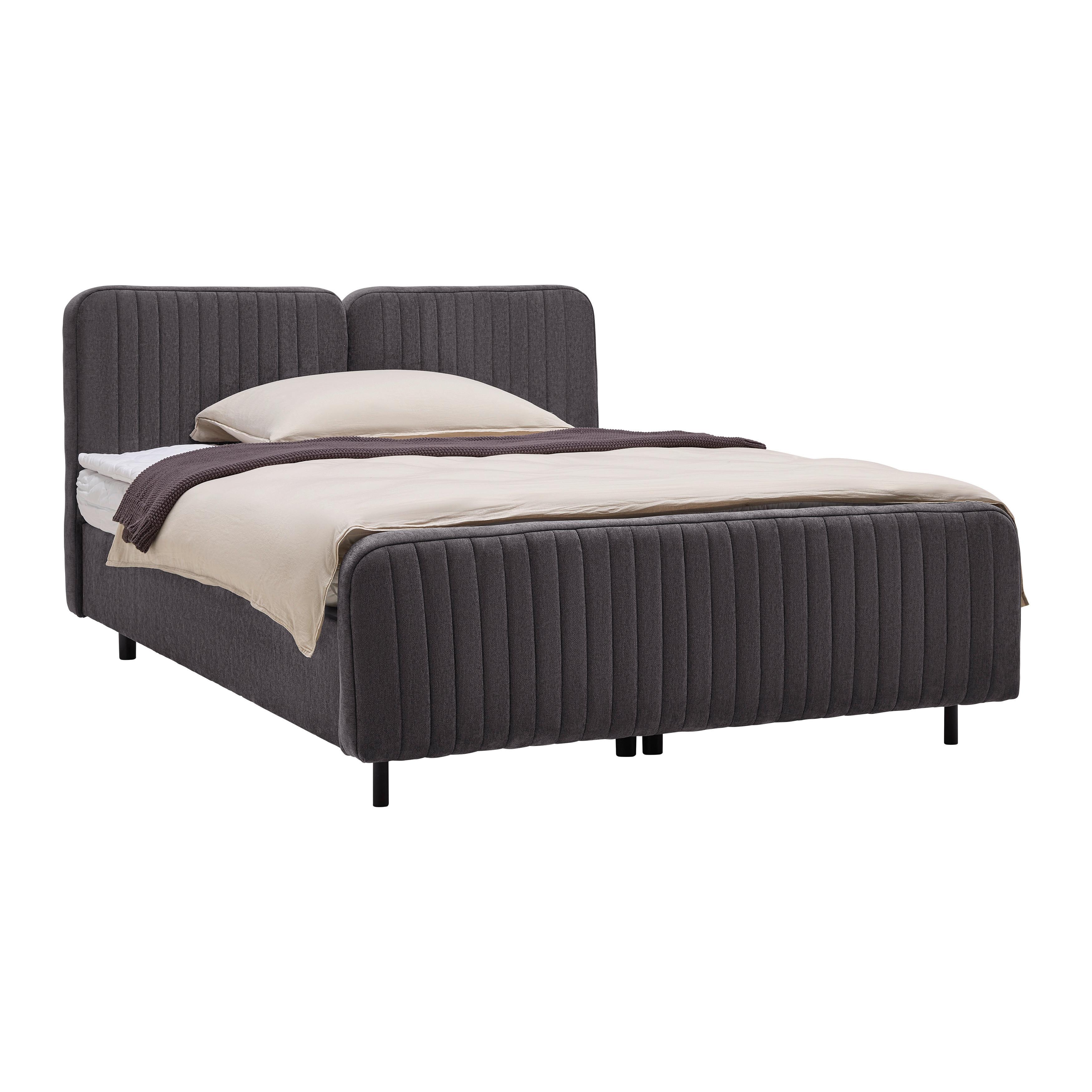 Boxbett Livetto Anthrazit ca. 160x200cm - Anthrazit/Schwarz, KONVENTIONELL, Holz/Holzwerkstoff (160/200cm) - Mömax