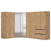 Kotna Omara Za Oblačila Costa, Barva Hrasta, Siva - barve kroma/siva, Moderno, leseni material (208/197/298cm) - Rauch Möbel