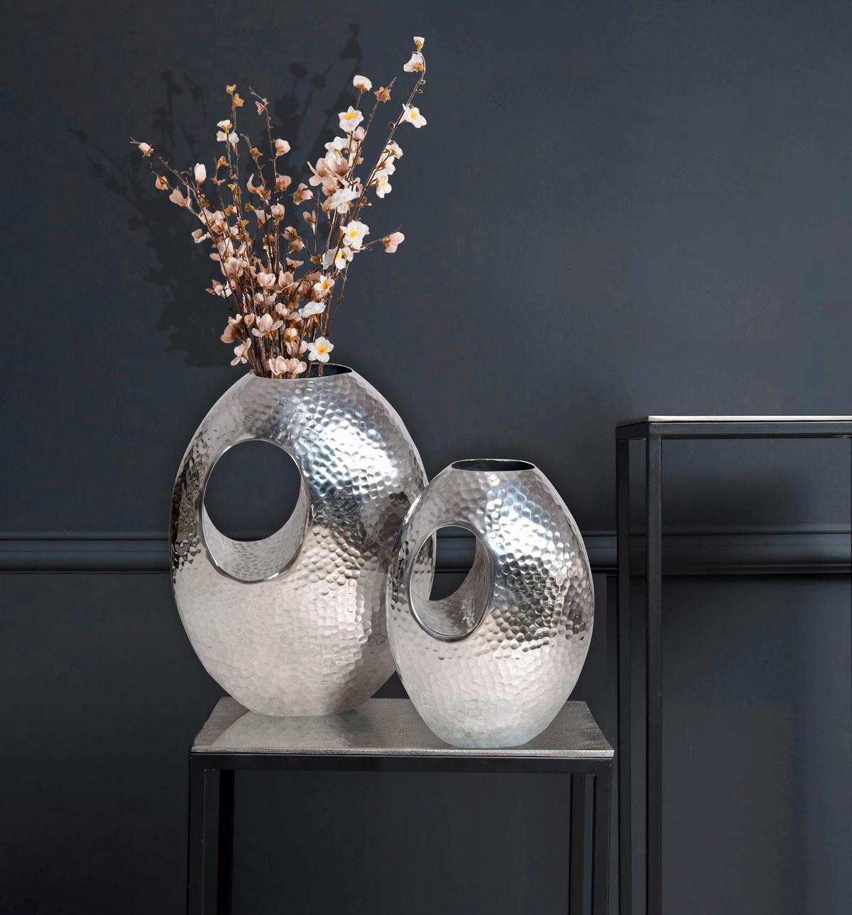 VASE WL7.189 - Silberfarben, Design, Metall (29/39/16,5cm) - Livetastic