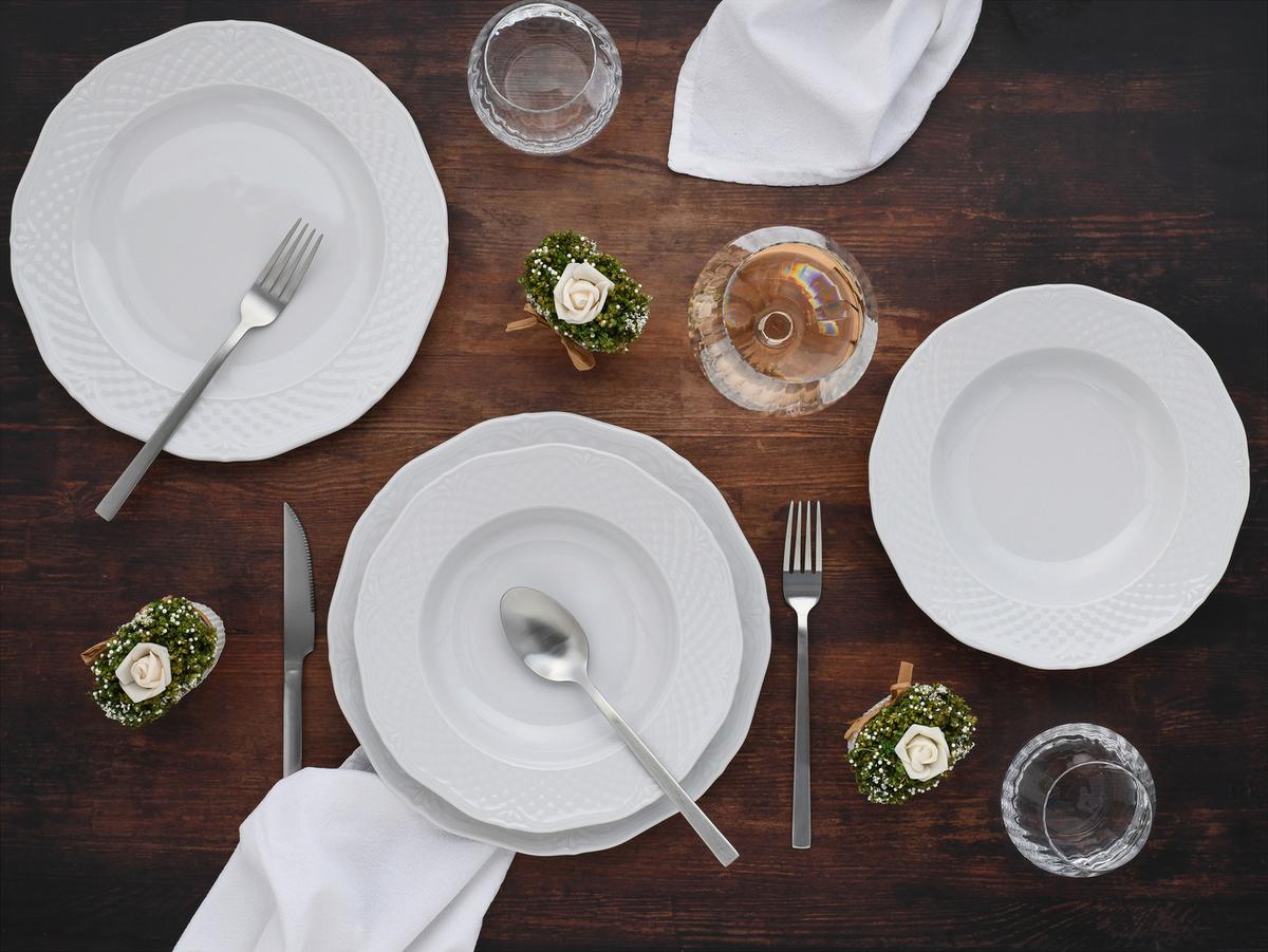 Jedilni Servis Arianne, 12-Delni - bela, Basics, keramika - Creatable