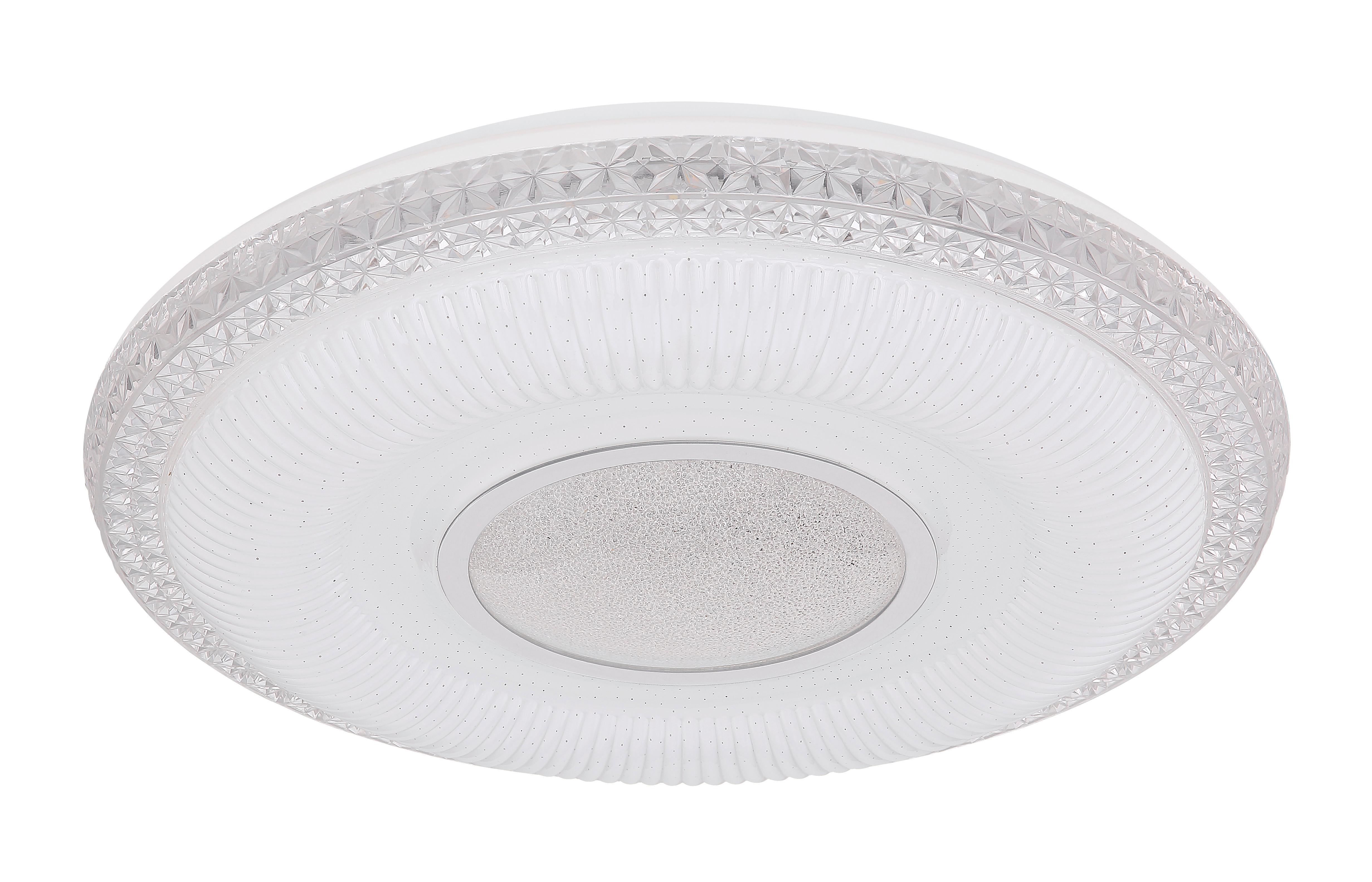 LED-DECKENLEUCHTE 48411-40RGB KLEMENS - Chromfarben/Weiss, Konventionell, Kunststoff/Metall (50/9cm) - Globo