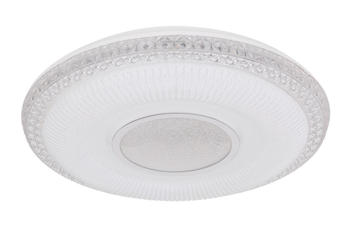 LED-DECKENLEUCHTE 48411-40RGB KLEMENS - Chromfarben/Weiss, Konventionell, Kunststoff/Metall (50/9cm) - Globo